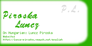 piroska luncz business card